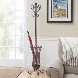 Better Homes & Gardens Traditional Metal Coat Rack With Umbrella Stand, Bronze Finish Clothes Rack Stand  Coat Rack