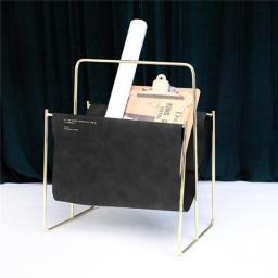 The Stand On The Magazine Stand Elegant PU Leather Magazine Organizer At Home Or Office-suitable For Books, Tablets