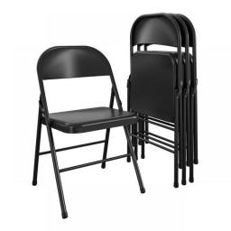 Mainstays 4PCS Black Steel Portable Conference Folding Chair Set