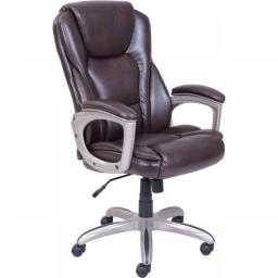 Serta Heavy-Duty Bonded Leather Commercial Office Chair With Memory Foam