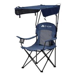 Ozark Trail Sand Island Shaded Canopy Camping Chair With Cup Holders Foldable Chair  Beach