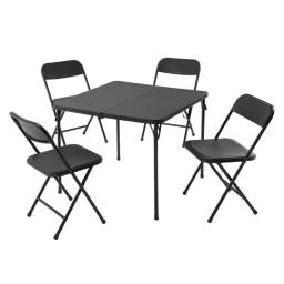 Mainstays 5PCS Black Resin Card Folding Table Chairs Set