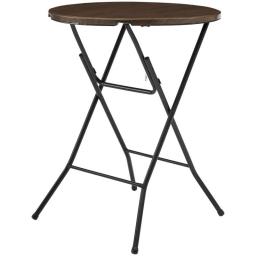 Mainstays Walnut Wooden High-Top Round Folding Table