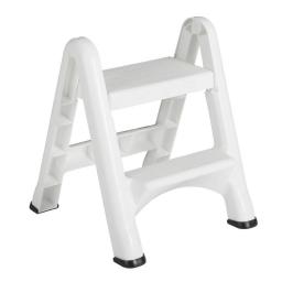 EZ Two Step Durable Folding Plastic Ladder Step Stool, White (2 Pack)