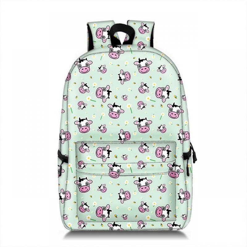Cute Cow Zebra Leopard Print Backpack Women Rucksack Children School Bags for Teenager Girls Daypack Canvas Laptop Backpacks