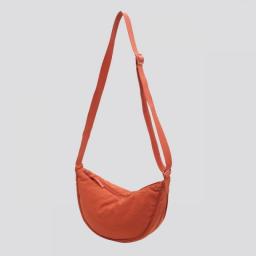 Simple Nylon Women's Hobos Shoulder Bag Solid Color Female Portable Padded Messenger Bags New Design Girls Small Purse Handbags