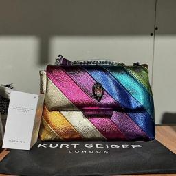 Kurt G London Multi-Coloured Patchwork Crossbody Bags For Women UK Brand Designer Fashion Trend Handbag PU Shoulder Bag