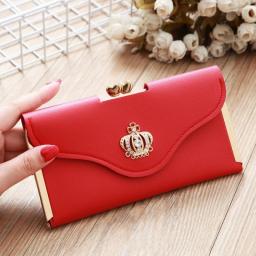 Crown Style Women Wallets Hasp Lady Moneybags Zipper Coin Purse Woman Envelope Wallet Money Cards ID Holder Bags Purses Pocket