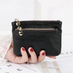 Fashion Lychee Pattern Pu Leather Coin Purse  Mini Change Purses Women'S Wallets Card Holder Zipper Pouch Key Pocket Case