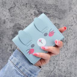 New Style Short Wallet Student Cute Purses Fashion Pattern Women's Mini Solid Color Tri-fold Student Wallet