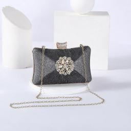 Women's Evening Clutch Bag Party Purse Luxury Wedding Clutch For Bridal Exquisite Crystal Ladies Handbag Apricot Silver Wallet