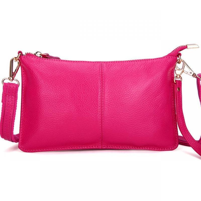 RanHuang Women Genuine Leather Day Clutches Candy Color Shoulder Bags Women's Fashion Crossbody Bags Small Clutch Bags