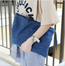 New Women Bag Denim Canvas Day Clutches Bolsa Lady Casual Handbag Feminina Blue Color Bolsas Summer Spring