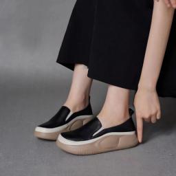 Women's Color Round Head Fashion Shoes, Women's Outer Wear Comfortable Platform Shoes 2023 Spring And Autumn New