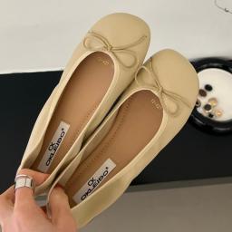 Dance Women Ballet Flats Shoes Slides Female Footwear Fashion Round Toe Butterfly-Knot Shallow Ladies Lolita Shoes 2023