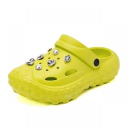 2023 Summer New Women's Sandals Street Fashion Sequin Garden Shoes Lightweight EVA Slippers Water Anti Slip Beach Hole Footwear