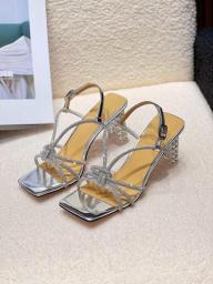 Women Rhinestone High Heels Elegant Party Wedding Crystal Heels Summer New Trend Ladies Modern Sandals Female Shoes