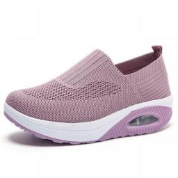 Summer Women Fashion Vulcanized Sneakers Platform Solid Color Flat Ladies Shoes Casual Breathable Wedges Ladies Walking Sneakers