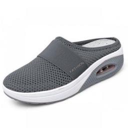 Women Walking Shoes Air Cushion Slip-On  Orthopedic Diabetic Ladies Platform Mules Mesh Lightweight Slipper Wedge Female Sneaker