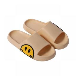 Feslishoet Smiley Face Slippers Women Summer Cute Slides Couples Family Home Shoes EVA Thick Sole Bathroom Shoes