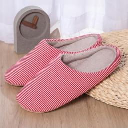 1PCs Pink Indoor Slippers Soft Plush Cotton Slippers Non Slip Floor Shoes Solid Color Thin Home Socks Bedroom Slippers