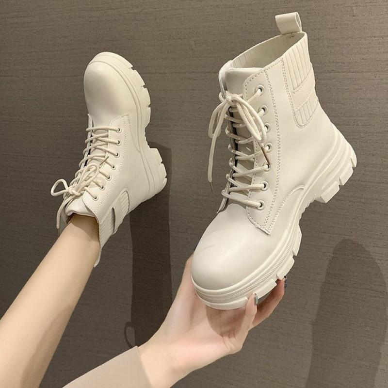 2022 New Soft Boots British Style Women's Boots Fashion Round Toe Ankle Boots 2022 Winter Elastic Black Boots Comfortable Boots