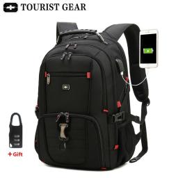 Men's Swiss Backpacks Travel Bag Business Anti Theft Backpack Men Mochila USB Charging 15.6 16 Inch Laptop Backpack Waterproof