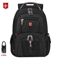 Waterproof Men's Swiss Backpack 15.6/17 Inch Laptop Backpacks School Travel Bags Large Capacity Business Bagpack Mochila