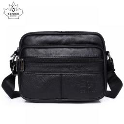 Men's Shoulder Bag Messenger Bags Genuine Leather 2020 Flap Crossbody Handbag Male Leather Shoulder Bags Large Capacity ZZNICK