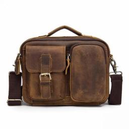 Quality Original Leather Design Male Shoulder Messenger Bag Cowhide Fashion Cross-body Bag 9