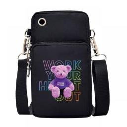 Universal Mobile Phone Bag For IPhone 13 12 11 Pro Xiaomi Huawei Waterproof Wrist Bag Bear Pattern Shoulder Bags Sports Arm Bag