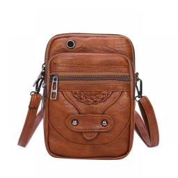 Multi-Functional Soft PU Leather Small Shoulder Bag For Women Vintage Crossbody Bag Cash Purse Cell Phone Bag
