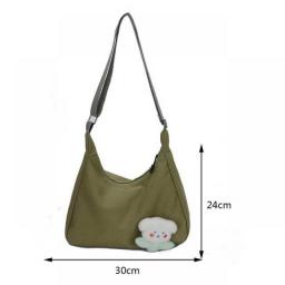 Chic Hobo Bag Shoulder Bag Casual Harajuku Messenger Bags Cloth Shopping Bag Student Large Capacity Crossbody Bag