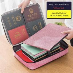 Document Organizer Briefcase A4 Folder Holder Men's Women's Bag Cover Purse Passport Home Safe Functional File Storage Case