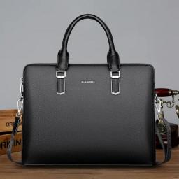 New Luxury Cow Genuine Leather Business Men's Briefcase High Capacity Male Shoulder Bag Men Messenger Bag Tote Computer Bags