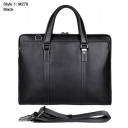 Luxury Genuine Leather Briefcase Men Leather Business Bag 15.6