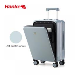 Hanke 2022 New Design Luggage Business Travel Suitcase Carry On Boarding Cabin Trolley Case PC Material Rolling Spinner Wheels