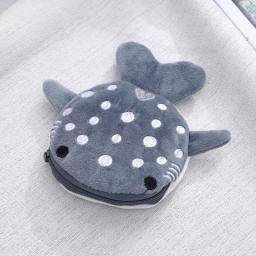 Cartoon Cute Whale Shark Coin Purse For Kids Wallet Portable Plush Coin Bag Key Earphone Coin Organizer Pouch Zipper Bag Purse