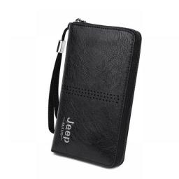 Men's Brand New Design Money Purse PU Leather Wallet Large Capacity Clutch Hand Bag Casual Hollow Out Long Phone Wallet For Male