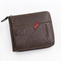 Men's Wallet Made Of Leather Wax Oil Skin Purse For Men Coin Purse Short Male Card Holder Wallets Zipper Around Money Coin Purse