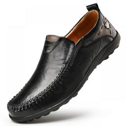 Handmade Leather Shoes For Men Casual Loafers Shoes Soft  Breathable Moccasins Men's Flats Fashion Brand Driving Shoes