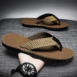 Men's Flip-flops 2023 Summer Beach Sandals Non Slip Casual Flat Shoes Indoor Home Shoes Men's Outdoor Slippers