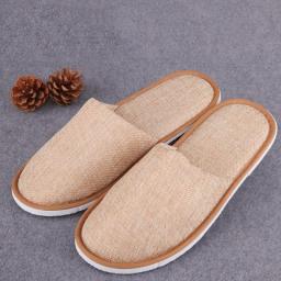 Thickened Cotton Linen Home Slippers Spring Autumn Women's Shoes Comfortable Hotel Wedding Guest Slippers Non-slip Flip Flop