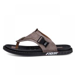 GLAZOV New Handmade Flip Flops Men Slippers Summer Breathable Men Casual Shoes Non-slip Outdoor Men Beach Shoes Leather Sandals