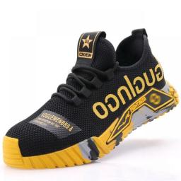 2021 New Work Sneakers Steel Toe Shoes Men Safety Shoes Puncture-Proof Work Shoes Boots Fashion Indestructible Footwear Security