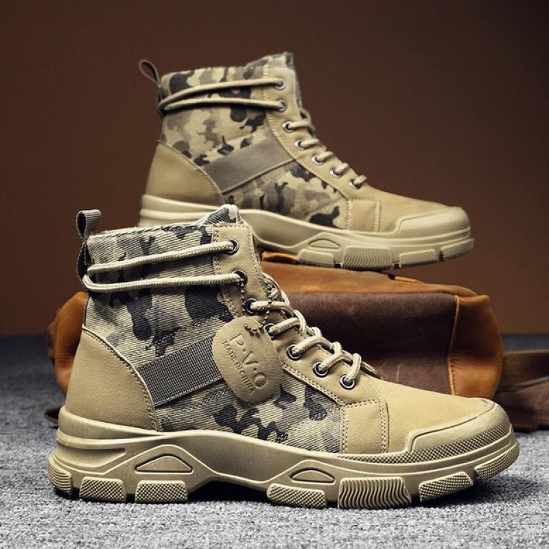 2023 Autumn New Military Boots for Men Camouflage Desert Boots High-top Sneakers Non-slip Work Shoes for Men Buty Robocze Meskie