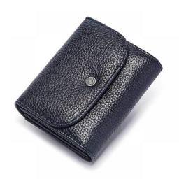 New Genuine Leather Women's Mini Wallet Business Travel Zipper Coin Purse RFID Blocking Card Holder For Girl With Money Clips