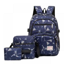 3pcs/set Male Backpacks High School Bags For Women 2020 Boys One Shoulder Big Student Travel Bag Men School Backpack Mochila