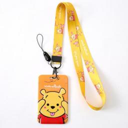 Disney Luxury Card Holder Mickey Mouse  Id Badge Card Holder Cartoon Minnie Student Campus Cute Bear Anti-lost Free Shipping