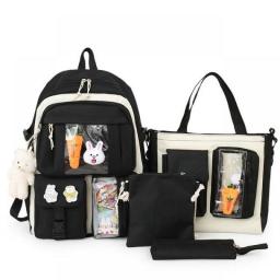 4 Pcs Sets Children's School Backpack Kawaii Women's Backpack Bookbag School Bags For Teens Girls Mochilas 2022